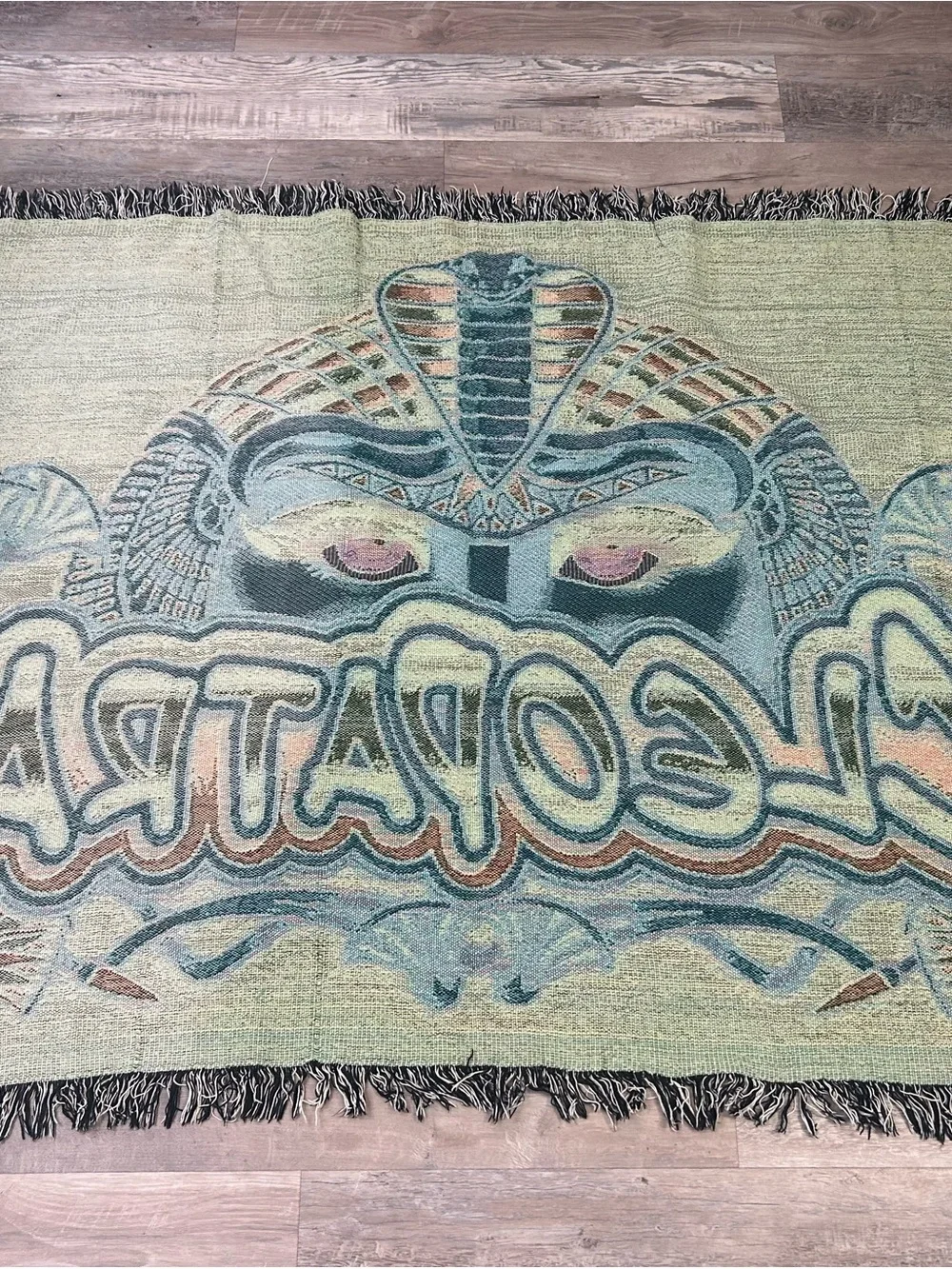 Vintage Cleopatra Fringe Tapestry By IGT 67x51